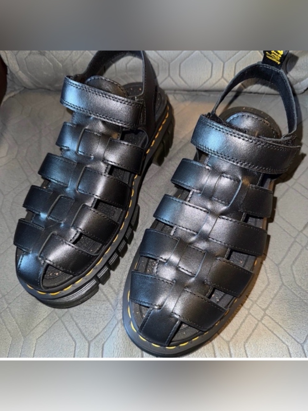 Rare Dr. Martens Black Leather Rikki Fisherman Sandals